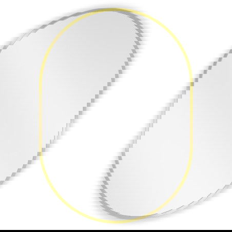 Mexen Loft oval spegel för badrum 70 x 50 cm, guldig ram - 9851-070-050-000-50