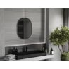 Mexen Loft ovaler Badezimmerspiegel 70 x 50 cm, schwarzer Rahmen - 9851-070-050-000-70