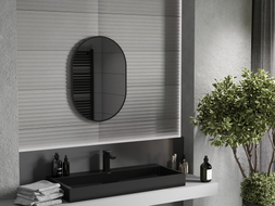 Mexen Loft ovaalne vannitoa peegel 70 x 50 cm, must raam - 9851-070-050-000-70