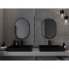 Mexen Loft ovaler Badezimmerspiegel 70 x 50 cm, schwarzer Rahmen - 9851-070-050-000-70