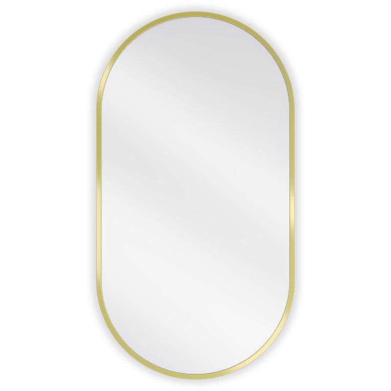 Mexen Loft oval bathroom mirror 75 x 40 cm, gold frame - 9851-075-040-000-50