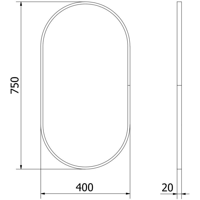 Mexen Loft espejo de baño ovalado 75 x 40 cm, marco dorado - 9851-075-040-000-50