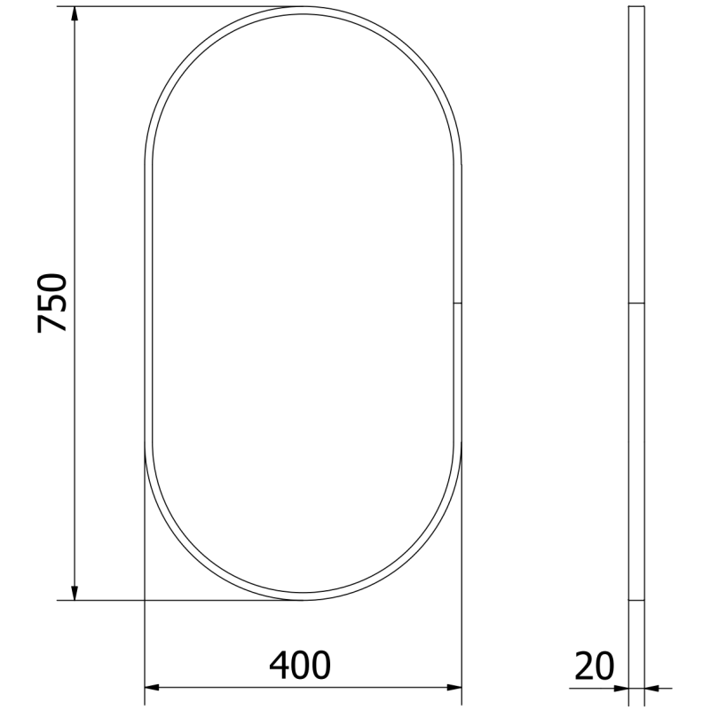 Mexen Loft espelho de casa de banho oval 75 x 40 cm, moldura dourada - 9851-075-040-000-50