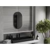 Mexen Loft miroir de salle de bain ovale 75 x 40 cm, cadre noir - 9851-075-040-000-70