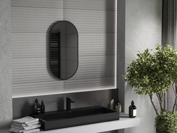 Mexen Loft ovaal vannitoapeegel 75 x 40 cm, must raam - 9851-075-040-000-70