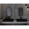 Mexen Loft ovalno kupaonsko ogledalo 75 x 40 cm, crni okvir - 9851-075-040-000-70