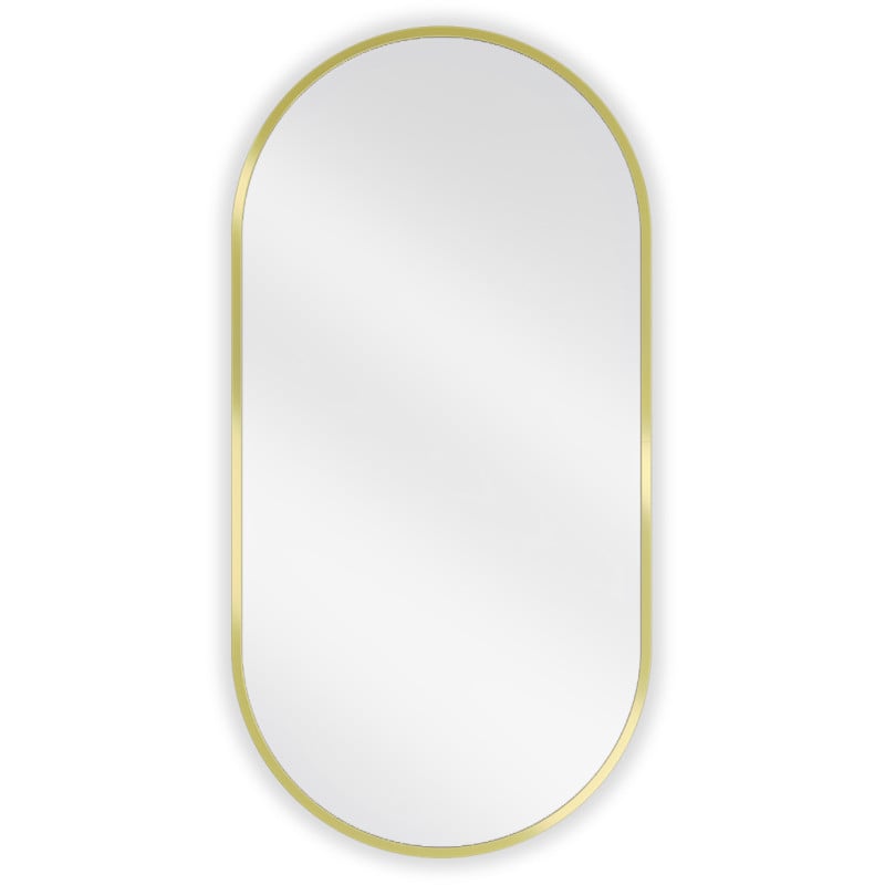 Mexen Loft ovaler Badezimmerspiegel 80 x 40 cm, goldener Rahmen - 9851-080-040-000-50