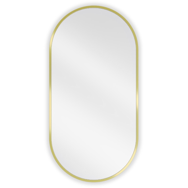 Mexen Loft ovāls vannas istabas spogulis 80 x 40 cm, matēta zelta rāmis - 9851-080-040-000-50