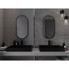 Mexen Loft ovaler Badezimmerspiegel 80 x 40 cm, schwarzer Rahmen - 9851-080-040-000-70