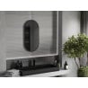 Mexen Loft ovaler Badezimmerspiegel 80 x 40 cm, schwarzer Rahmen - 9851-080-040-000-70