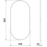 Mexen Loft ovale badkamer spiegel 80 x 40 cm, zwarte omranding - 9851-080-040-000-70
