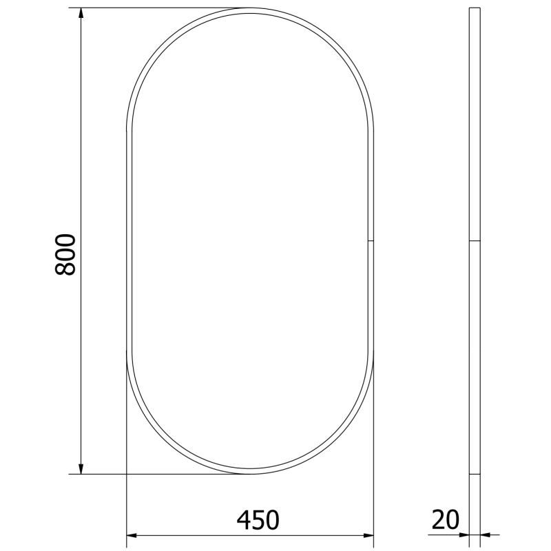 Mexen Loft espejo de baño ovalado 80 x 45 cm, marco dorado - 9851-080-045-000-50