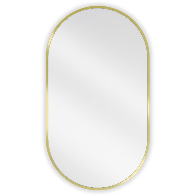 Mexen Loft oval bathroom mirror 80 x 45 cm, gold frame - 9851-080-045-000-50