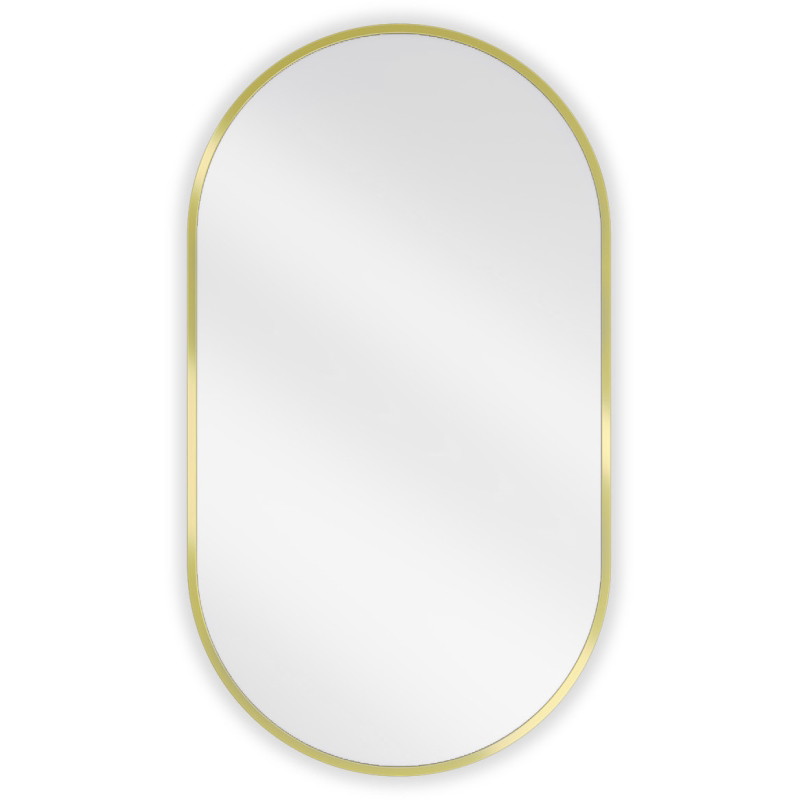 Mexen Loft ovale badkamerspiegel 80 x 45 cm, gouden frame - 9851-080-045-000-50