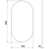 Mexen Loft ovaler Badezimmerspiegel 80 x 45 cm, schwarzer Rahmen - 9851-080-045-000-70