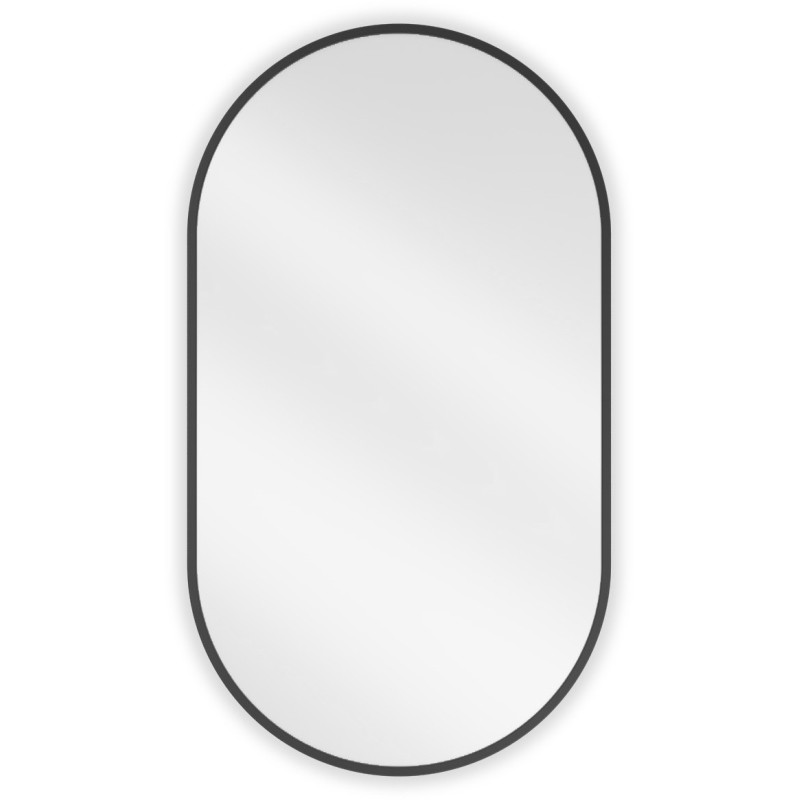 Mexen Loft miroir de salle de bains ovale 80 x 45 cm, cadre noir - 9851-080-045-000-70