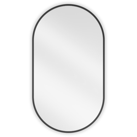 Mexen Loft oval Badezimmer-Spiegel 80 x 45 cm, schwarzer Rahmen - 9851-080-045-000-70