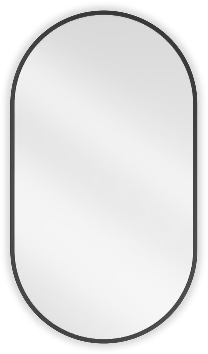 Mexen Loft lustro łazienkowe owalne 80 x 45 cm, rama czarna - 9851-080-045-000-70