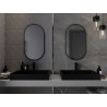 Mexen Loft miroir de salle de bains ovale 80 x 45 cm, cadre noir - 9851-080-045-000-70