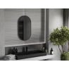Mexen Loft ovaler Badezimmerspiegel 80 x 45 cm, schwarzer Rahmen - 9851-080-045-000-70