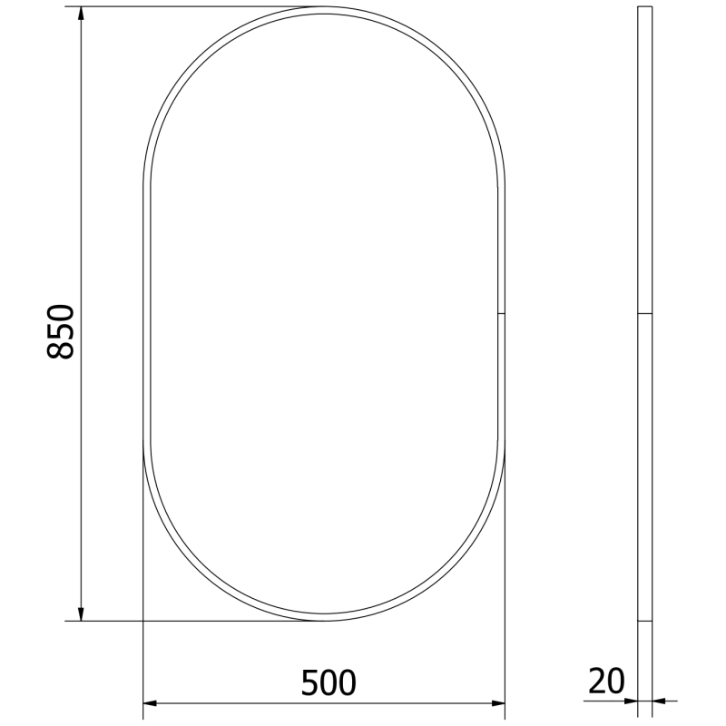 Mexen Loft specchio da bagno ovale 85 x 50 cm, cornice dorata - 9851-085-050-000-50