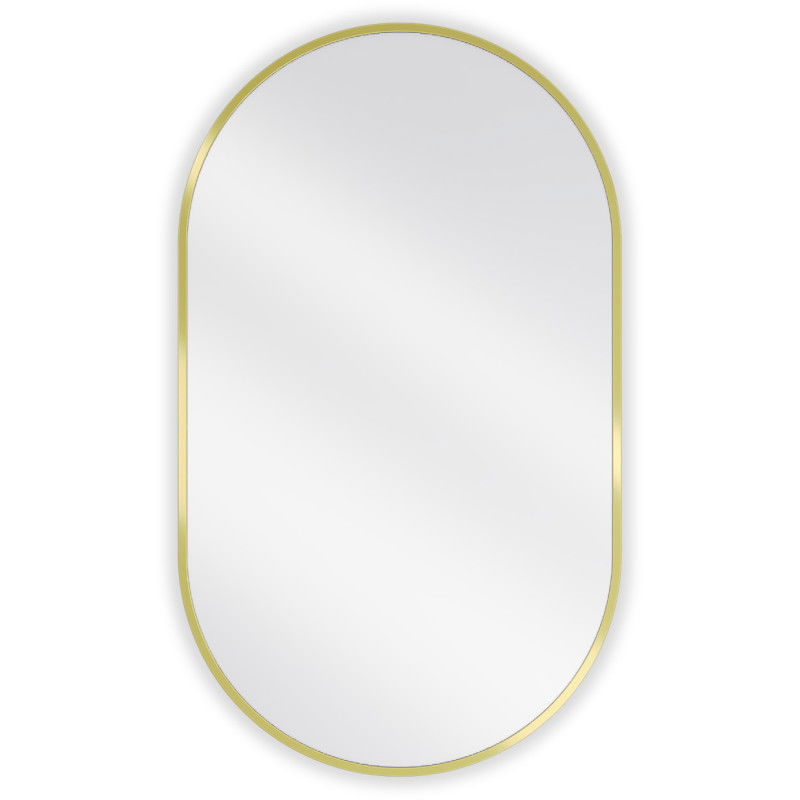 Mexen Loft oval bathroom mirror 85 x 50 cm, gold frame - 9851-085-050-000-50