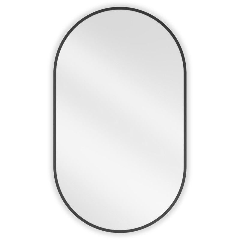 Mexen Loft bathroom mirror oval 85 x 50 cm, black frame - 9851-085-050-000-70