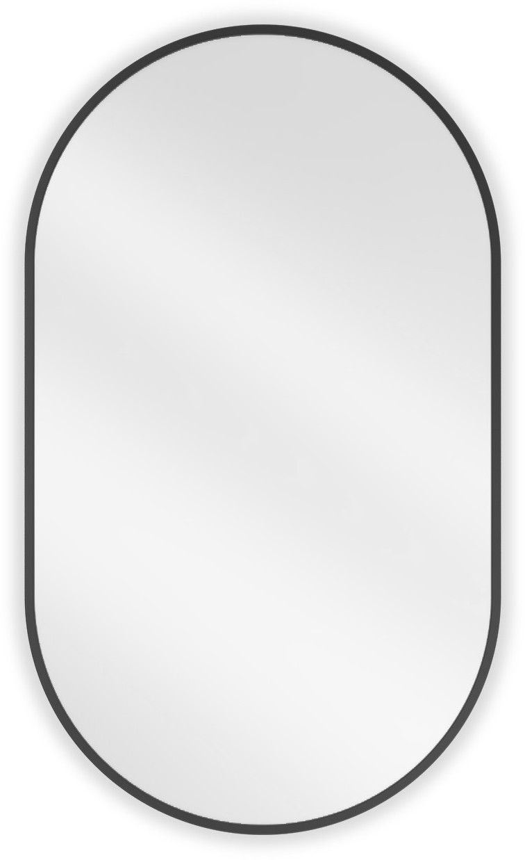 Mexen Loft lustro łazienkowe owalne 85 x 50 cm, rama czarna - 9851-085-050-000-70