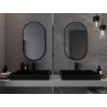 Mexen Loft ovaalse kujuga vannitoapeegel 85 x 50 cm, must raam - 9851-085-050-000-70