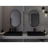 Mexen Loft ovalno kupaonsko ogledalo 85 x 50 cm, crni okvir - 9851-085-050-000-70