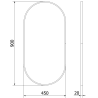 Mexen Loft lustro łazienkowe owalne 90 x 45 cm, rama czarna - 9851-090-045-000-70
