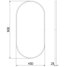 Mexen Loft ovale Badezimmerspiegel 90 x 45 cm, schwarzer Rahmen - 9851-090-045-000-70