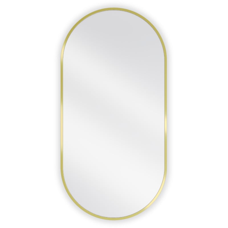 Mexen Loft lustro łazienkowe owalne 90 x 45 cm, rama złota - 9851-090-045-000-50
