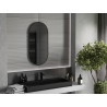 Mexen Loft Ovaler Badezimmerspiegel 90 x 45 cm, schwarzer Rahmen - 9851-090-045-000-70