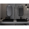 Mexen Loft ovaalne vannitoa peegel 90 x 45 cm, must raam - 9851-090-045-000-70