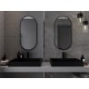 Mexen Loft specchio da bagno ovale 90 x 45 cm, cornice nera - 9851-090-045-000-70