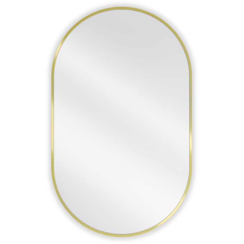 Mexen Loft oval bathroom mirror 90 x 55 cm, gold frame - 9851-090-055-000-50