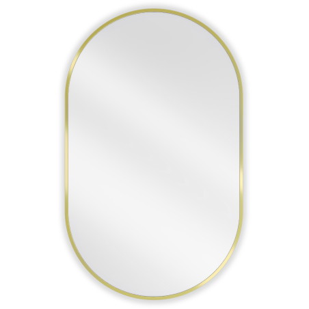 Mexen Loft Ovaler Badezimmer-Spiegel 90 x 55 cm, goldener Rahmen - 9851-090-055-000-50