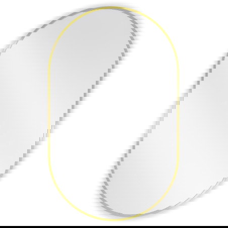 Mexen Loft ovalno kopalniško ogledalo 90 x 55 cm, zlati okvir - 9851-090-055-000-50