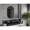 Mexen Loft ovaler Badezimmerspiegel 90 x 55 cm, schwarzer Rahmen - 9851-090-055-000-70