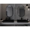 Mexen Loft ovaal badkamerspiegel 90 x 55 cm, zwarte lijst - 9851-090-055-000-70