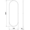 Mexen Loft miroir de salle de bains ovale 100 x 35 cm, cadre doré - 9851-100-035-000-50