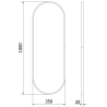 Mexen Loft ovaler Badezimmerspiegel 100 x 35 cm, goldener Rahmen - 9851-100-035-000-50