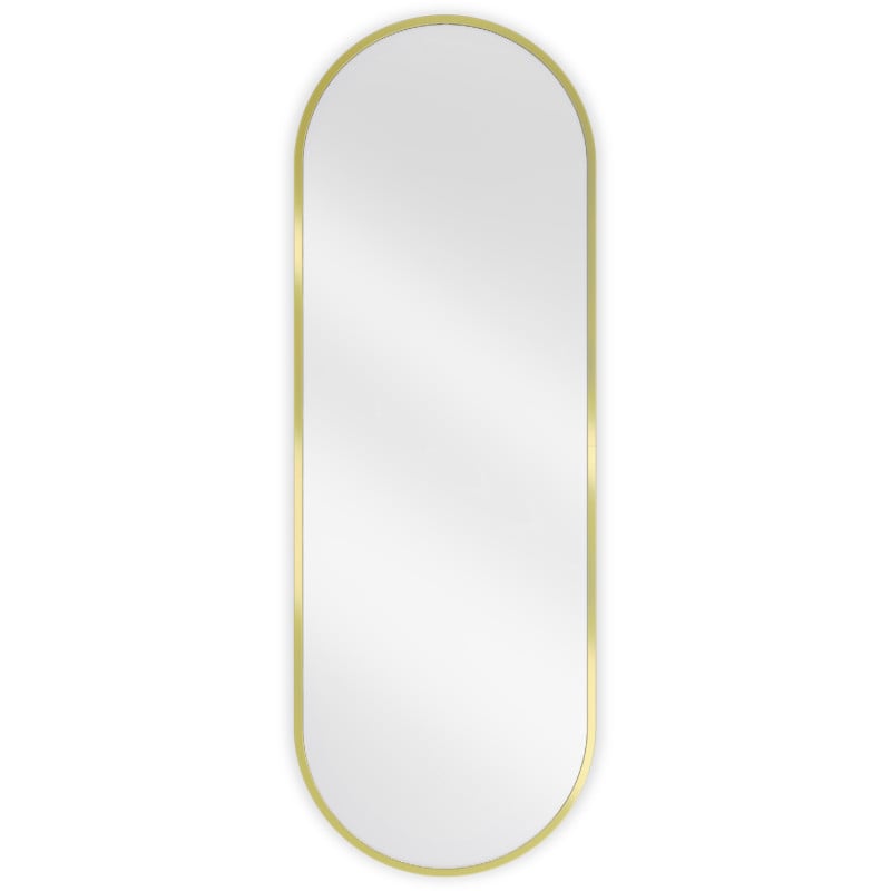 Mexen Loft ovaler Badezimmerspiegel 100 x 35 cm, goldener Rahmen - 9851-100-035-000-50