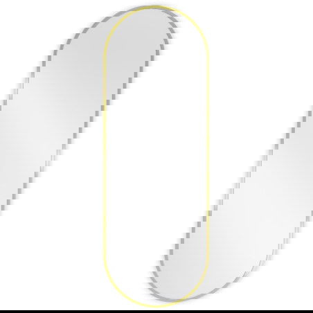 Mexen Loft ovalt Buedzëmmerspigel 100 x 35 cm, gëllen Kader - 9851-100-035-000-50