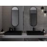 Mexen Loft ovale badkamer spiegel 100 x 35 cm, zwart frame - 9851-100-035-000-70