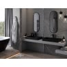 Mexen Loft Badezimmer-Wandspiegel oval 100 x 35 cm, schwarzer Rahmen - 9851-100-035-000-70
