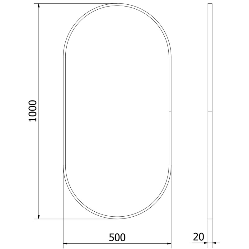 Mexen Loft ovaalne vannitoa peegel 100 x 50 cm, kuldne raam - 9851-100-050-000-50