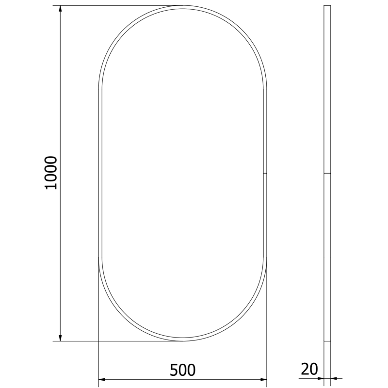 Mexen Loft lustro łazienkowe owalne 100 x 50 cm, rama czarna - 9851-100-050-000-70