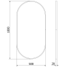 Mexen Loft ovaler Badezimmerspiegel 100 x 50 cm, schwarzer Rahmen - 9851-100-050-000-70